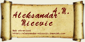 Aleksandar Mićević vizit kartica